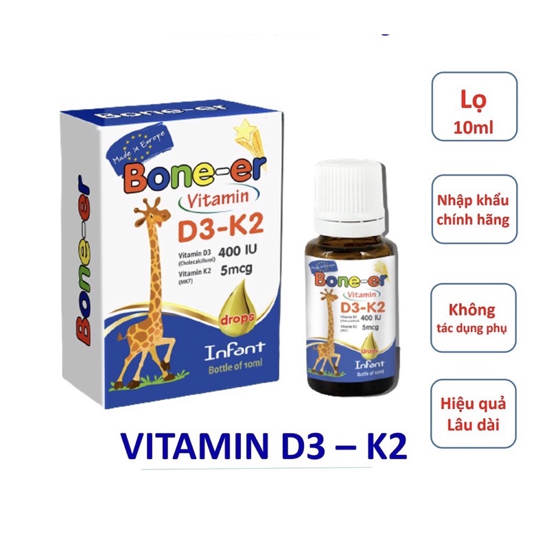 Boneer Genuine Drop vitamin D3k2 For Babies Imported From Europe