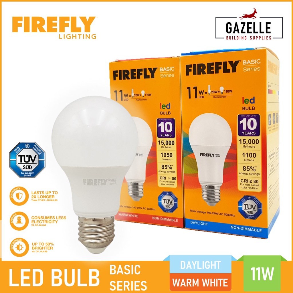 Firefly Basic Series LED A Light Bulb 11 Watts Daylight / Warm White