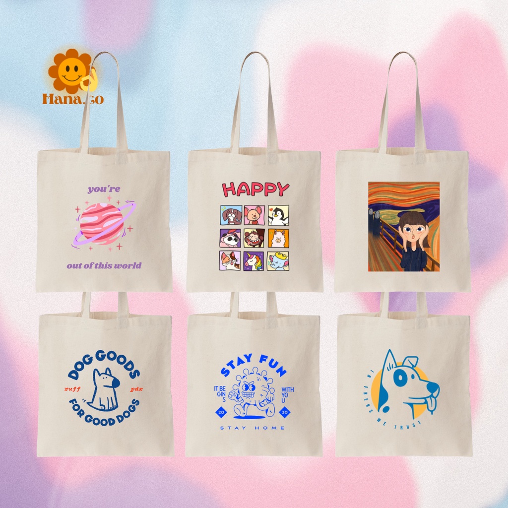 Aesthetic Tote Bags with zipper by Hana.co Shopee Philippines