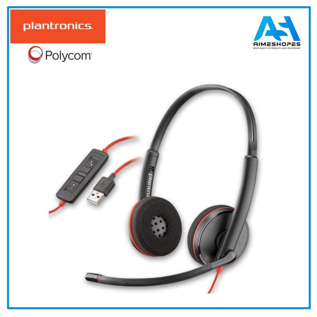Plantronics Blackwire 3220 USBA Corded Headset Binaural with Noise