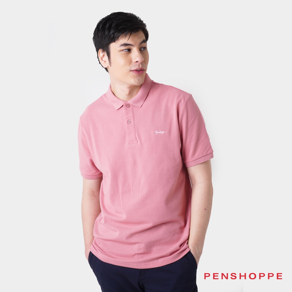 Basic Relaxed Fit Polo For Men (Old Rose) Shopee Philippines