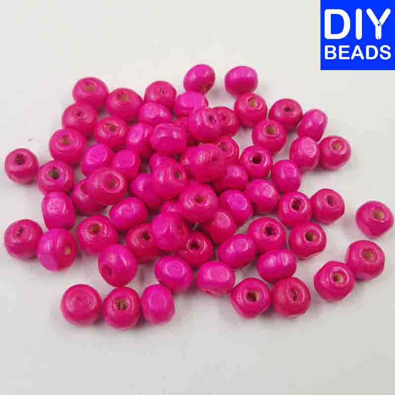 Wood Beads Round 5mm*6mm (Fuchsia 500grams) Shopee Philippines