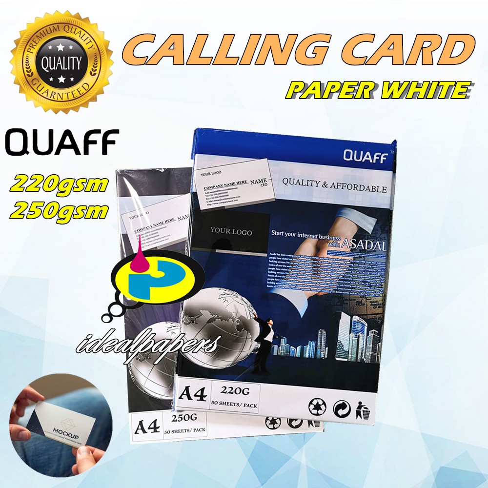 A4 size calling card white paper vellum paper 220gsm 250gsm Shopee