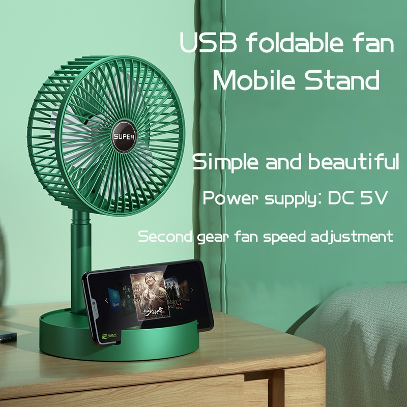 tiken USB 5V Desk folding fan retractable 2speed portable Mini fan