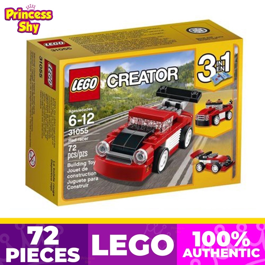 LEGO Creator Red Racer 31055 Building Kit Car Toy 72pcs Shopee