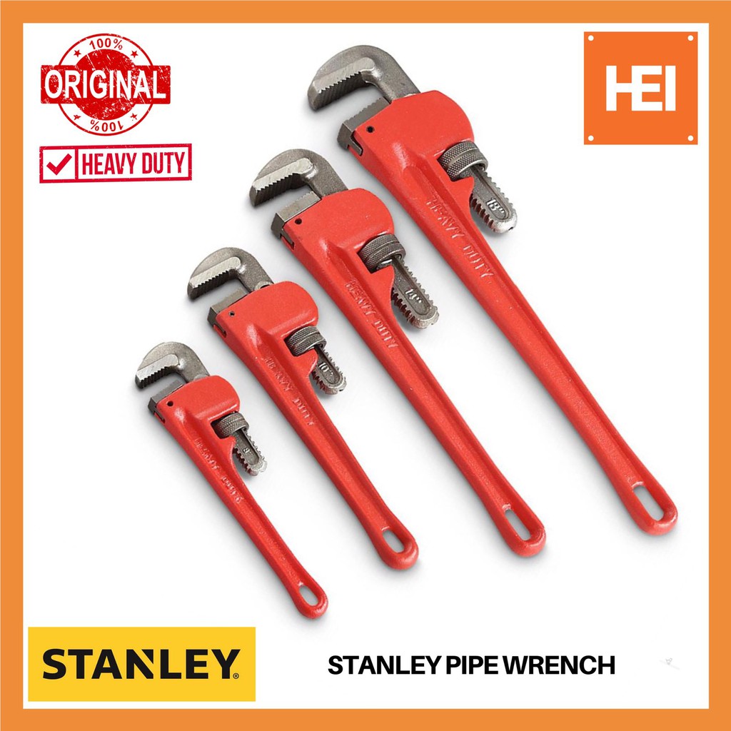 STANLEY Pipe Wrench Heavy Duty 6” , 8” , 10” , 12” , 14” , 18” Shopee