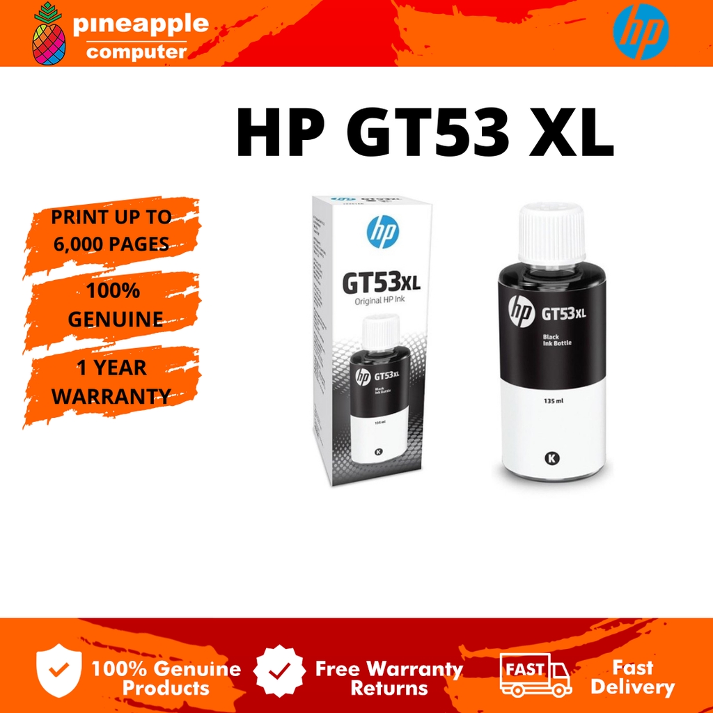 HP GT51XL Instead HP GT53XL (1VV21AA) 135ml Black Ink Bottle Shopee