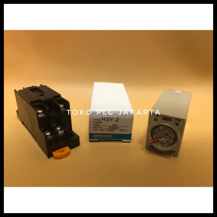 H3Y2 Delay Timer Relay Omron + Socket Base 220vac 60s H3Y 2 Poi101