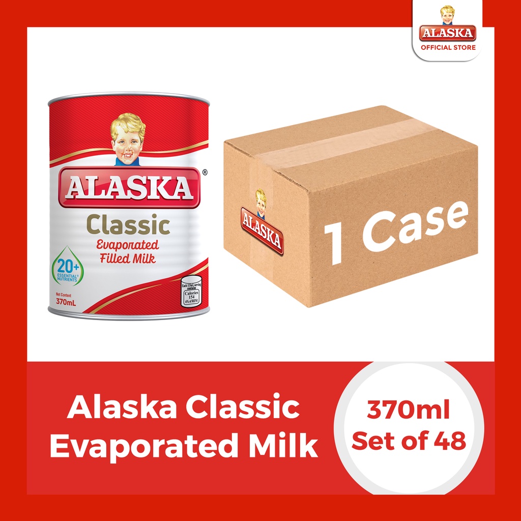 Alaska Classic Evaporated Filled Milk 370ml Set of 48 (1 case