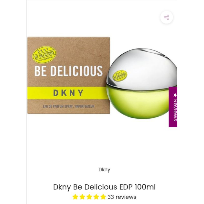 DKNY BE DELICIOUS 100ML/100‰Authentic From US/Moneyback Guarantee if