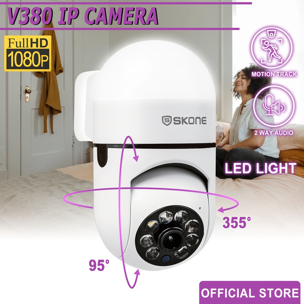 V380 IP Camera Pro Security CCTV LED Light PTZ Auto Track Night Vision