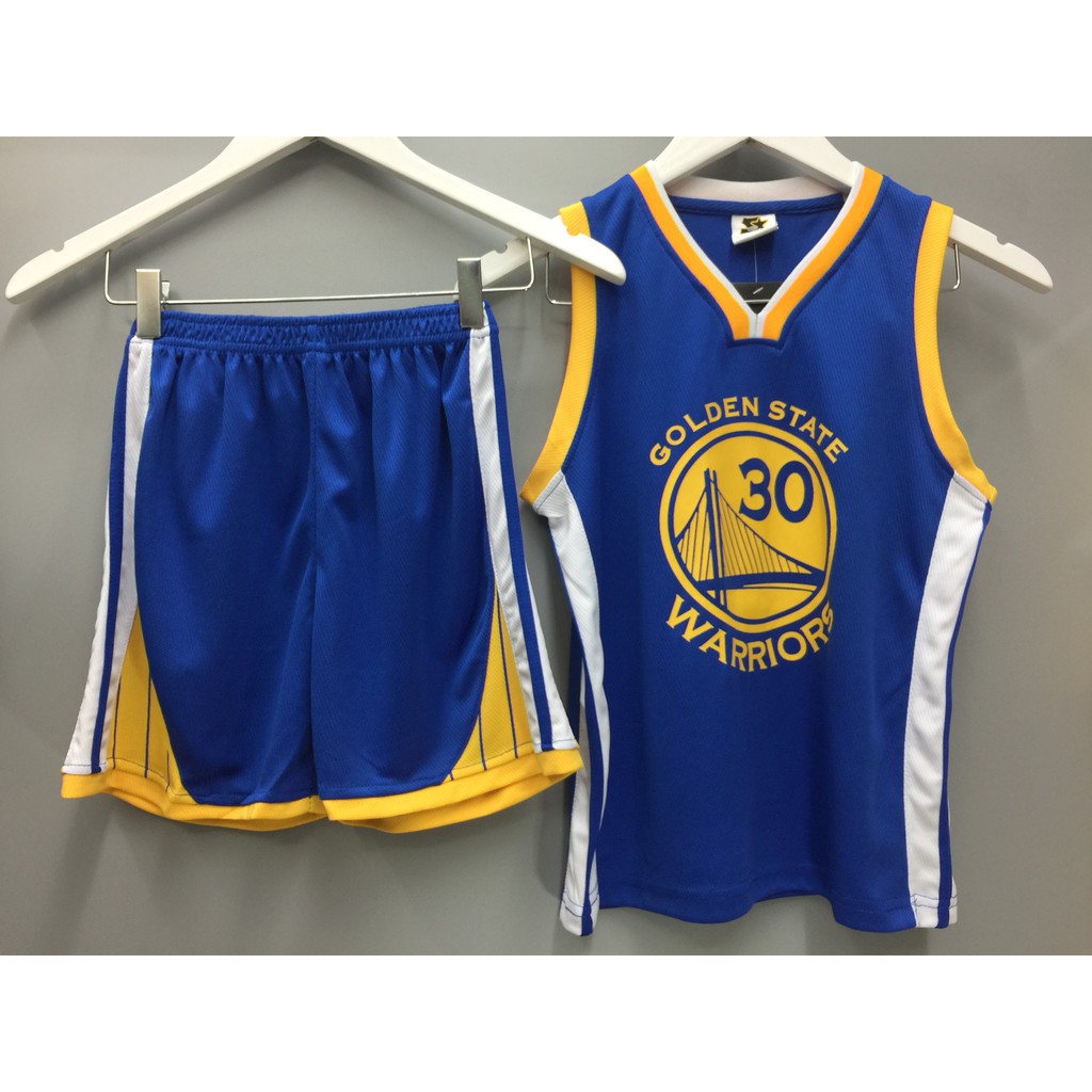 NBA Golden State Warriors Basketball Jersey Tops+Shorts Set For Kids