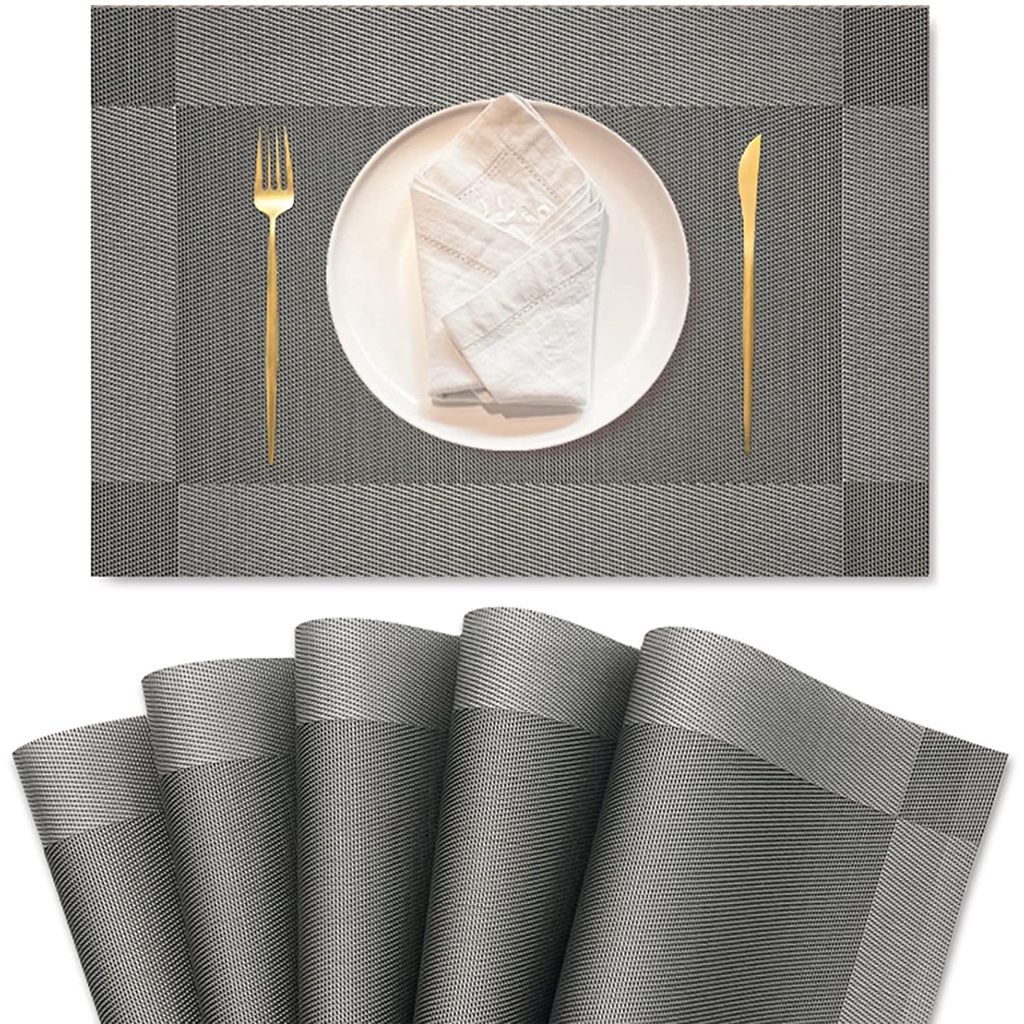 H&L COD6Pcs/Set Pvc Table Mat Dining Table Mats Waterproof and Oil