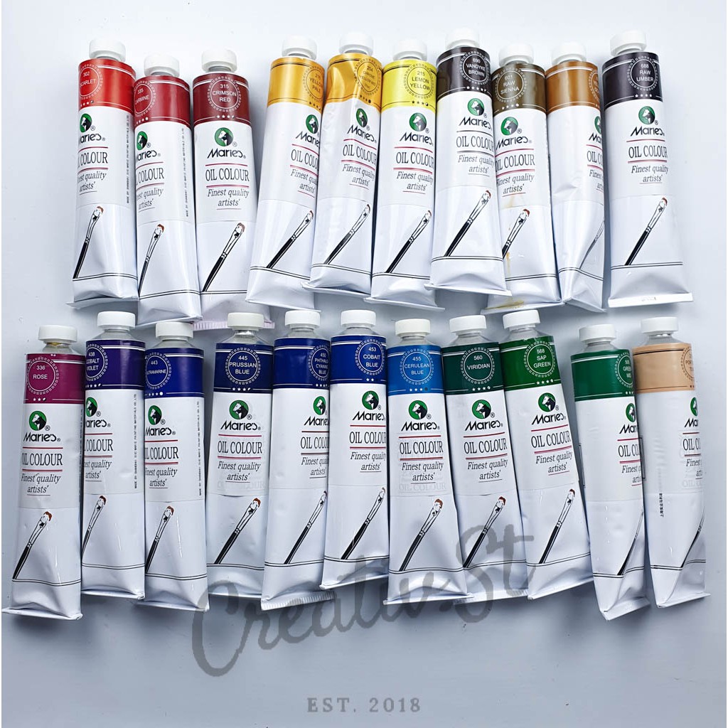 Maries Oil Paint Single Color 170ml Oil Maries Unit Part 1 Shopee