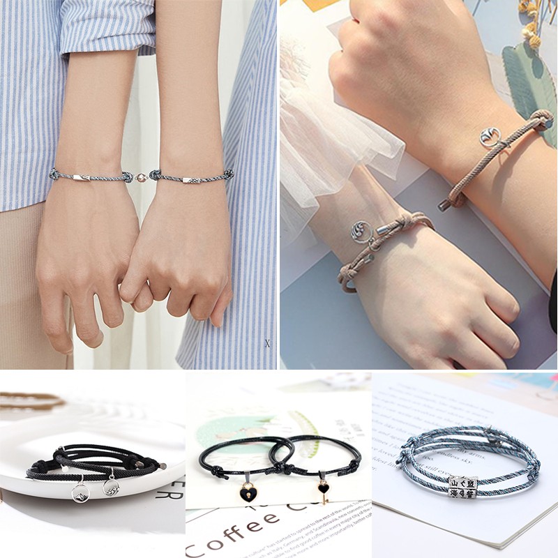 1 Set/2pcs Is 51 Pesos Couple Bracelet Key Love Lock Lovers