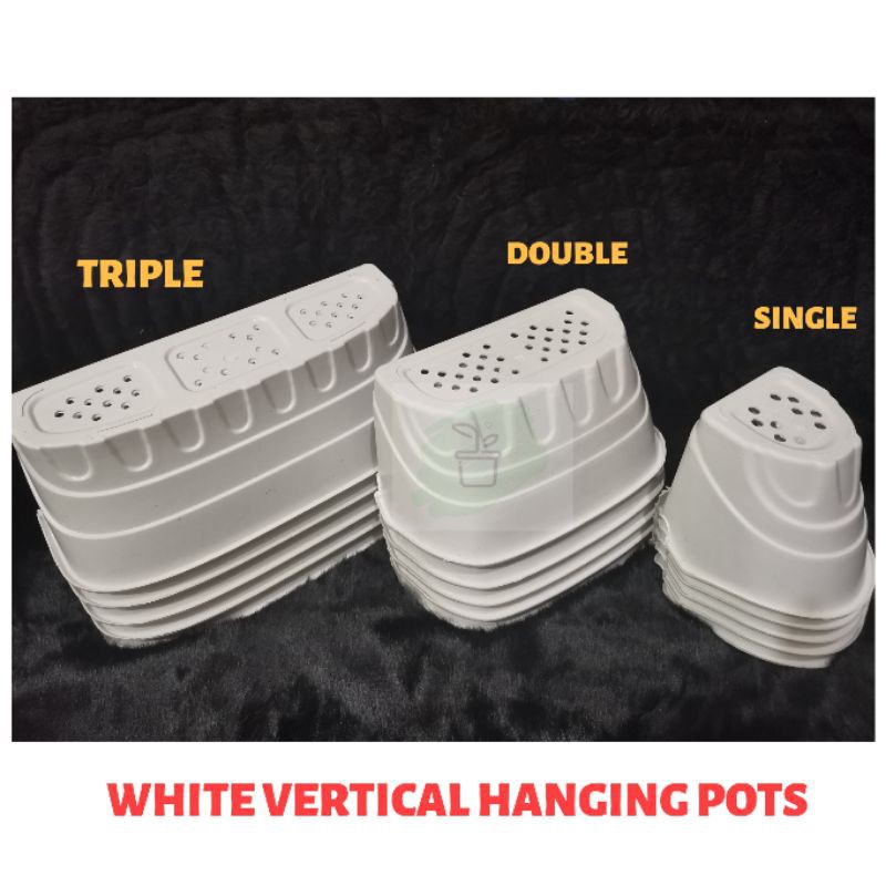 WHITE VERTICAL HANGING POTS Garden Pots/Plastic Pots/ Indoor plant