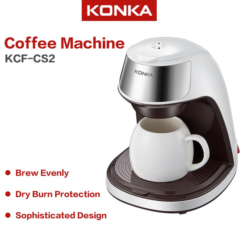 KONKA Coffee Maker Household Coffee Machine Mini Portable Coffee Maker With Free Ceramic Cup