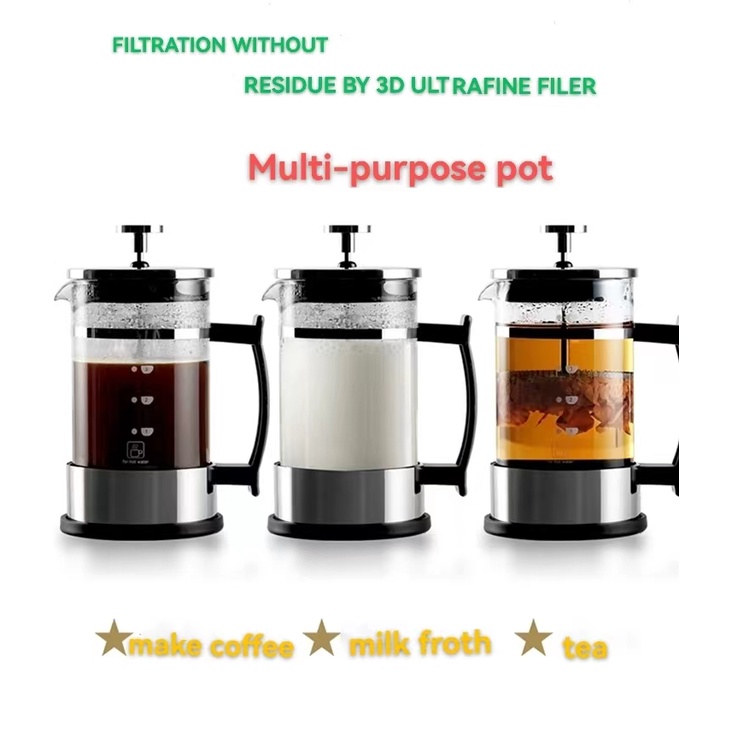 French press pot handbrewed coffee pot stainless steel filter press
