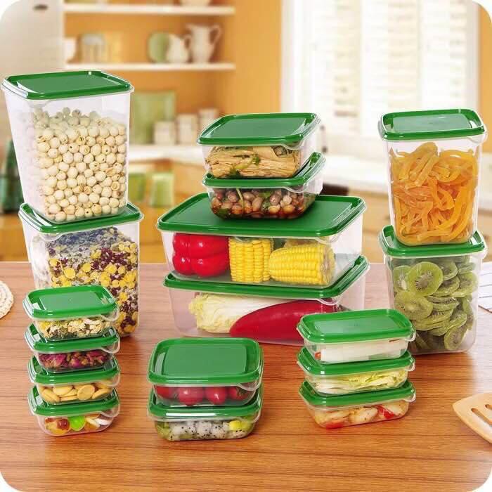 17pcs Refrigerator Plastic Kitchen Container Food Storage Shopee Philippines