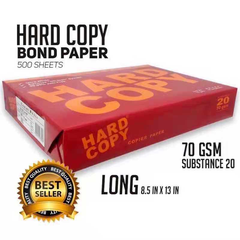 Hard Copy Bond Paper 70gsm LONG 8.5x13 (500pcs per ream) Shopee Philippines