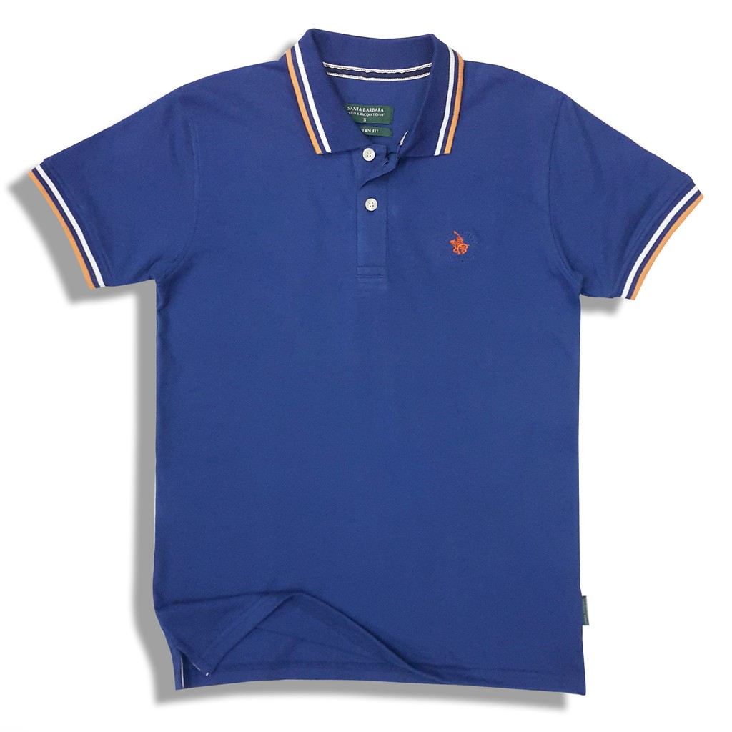 Santa Barbara Polo & Racquet Club Men's Basic Polo shirt with 2 Toned