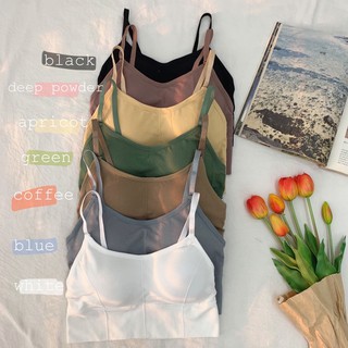 LSJ Korean adjustable shoulder strap bra with padded sports yoga