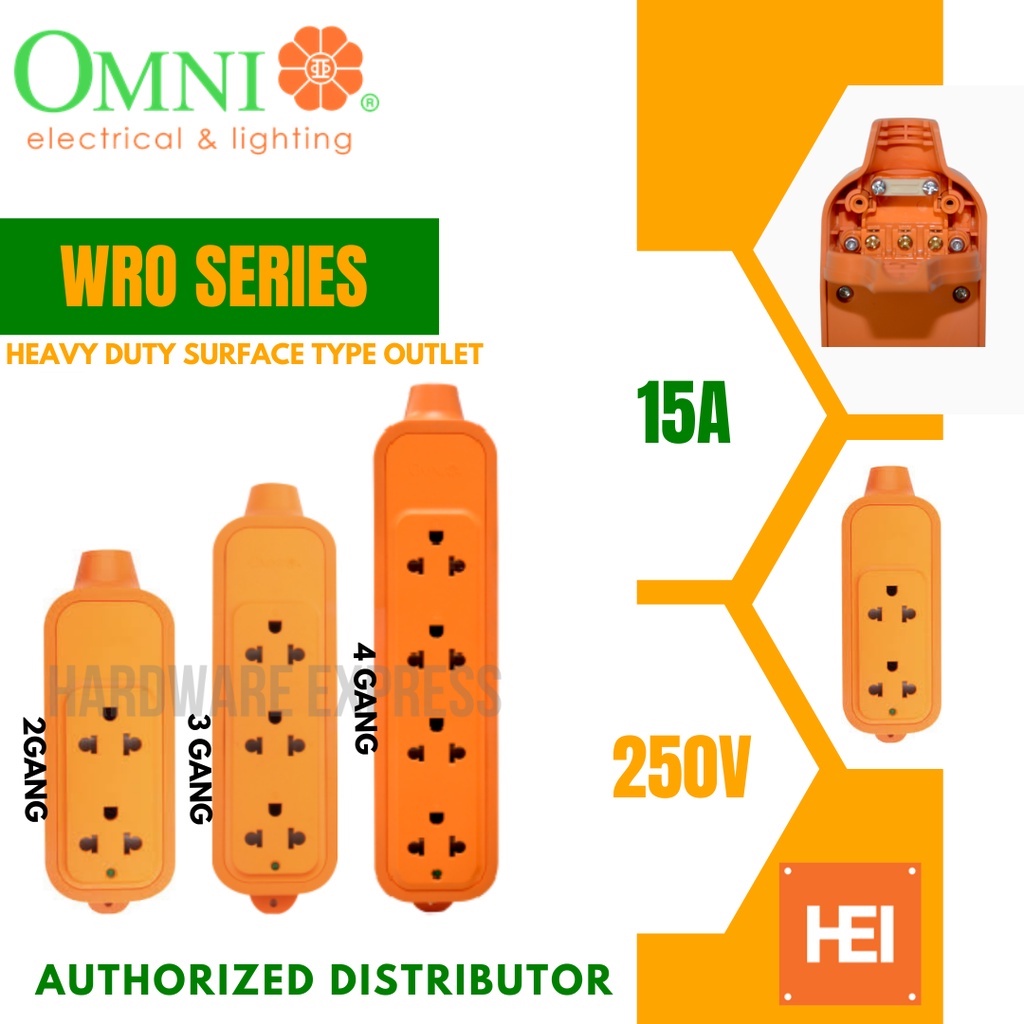 OMNI Heavy Duty Surface Type Extension Outlet (15A max) 2 / 3 / 4 Gang