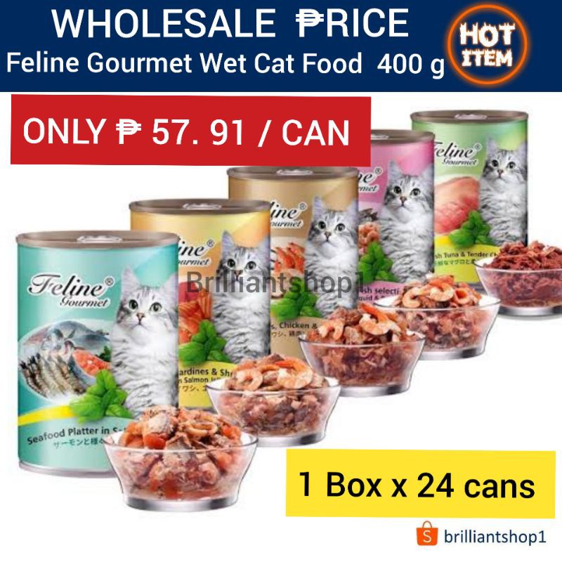 WHOLESALE Feline Gourmet Wet Cat Food 400 grams ( 1 Box X 24 Cans