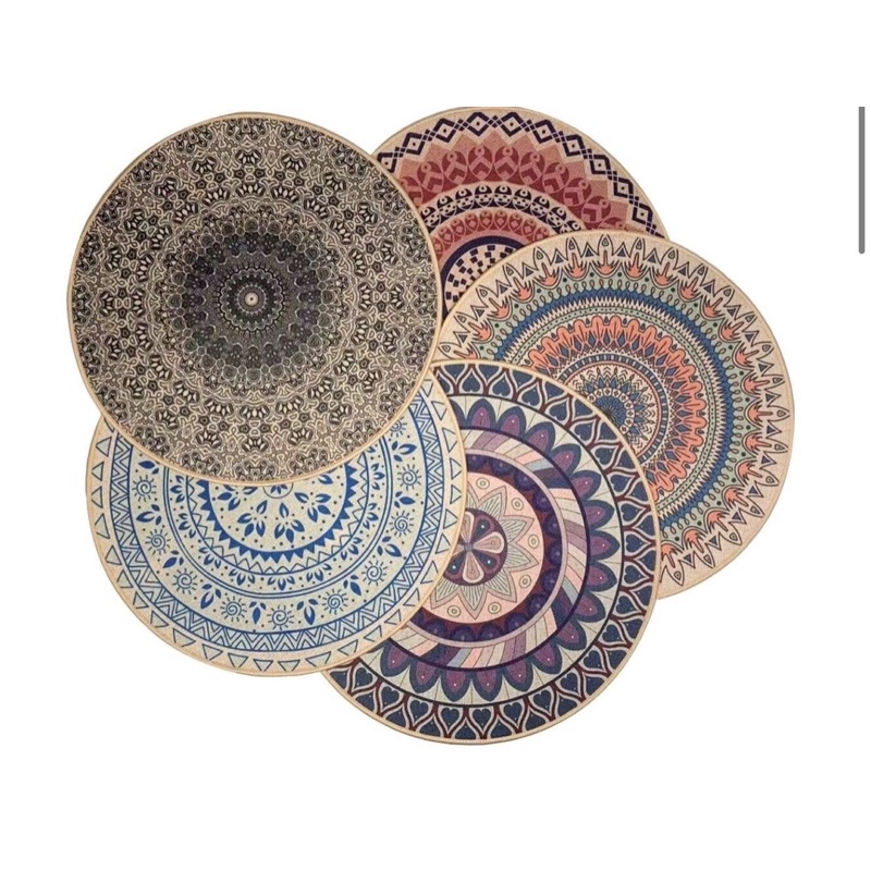 Teo PVC Rubber Placemat * round rubber bohemian placemat Shopee