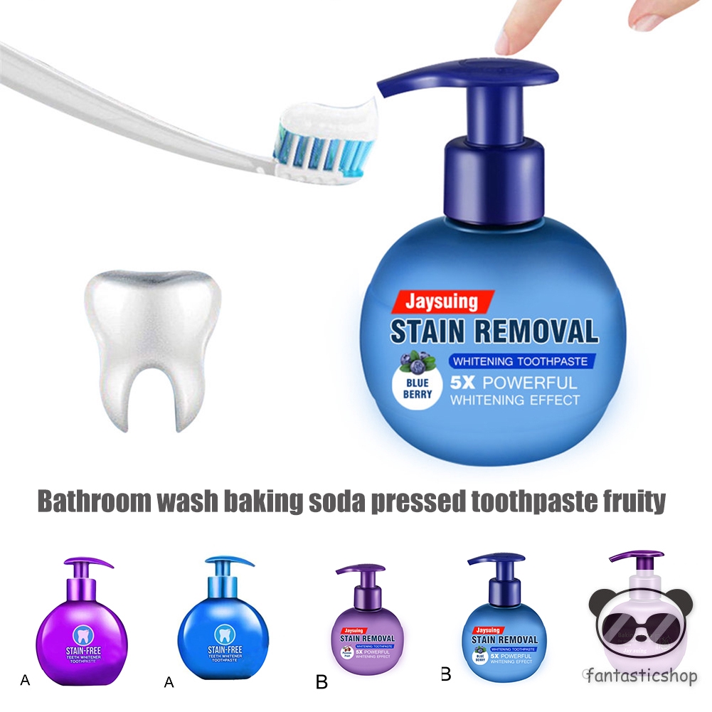Baking Soda Toothpaste Whitening Stain Remover 220g Press Intensive Toothpaste for Brushing