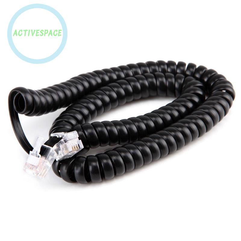 3Metre Dark Black Telephone Spiral Wire Phone Handset Curly Cord Cable