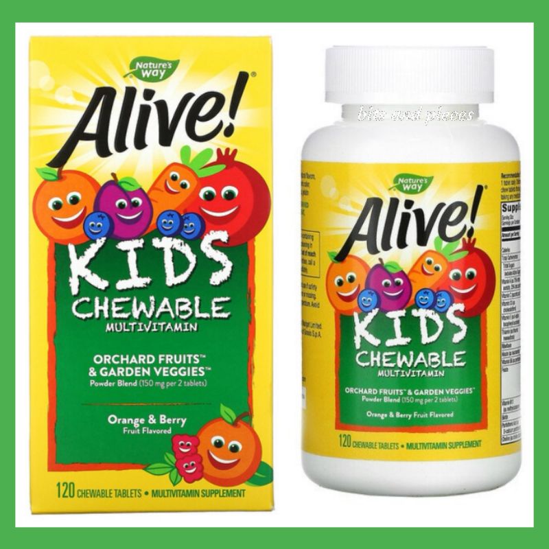 NEW STOCK!!! Nature's Way, Alive! Kid's Chewable Multivitamin, Orange