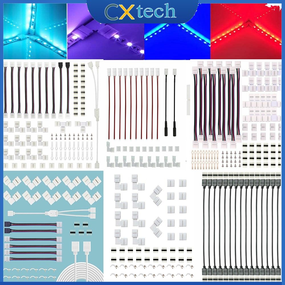 5050 4Pin RGB LED Strip Light Connector Kit with T/LShaped Strip