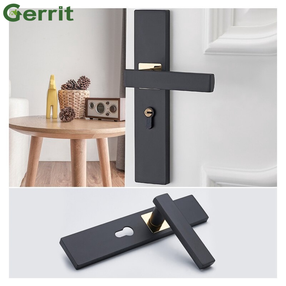 Aluminum Alloy Door Lock Bedroom Simple Door Handle Lock Cylinder