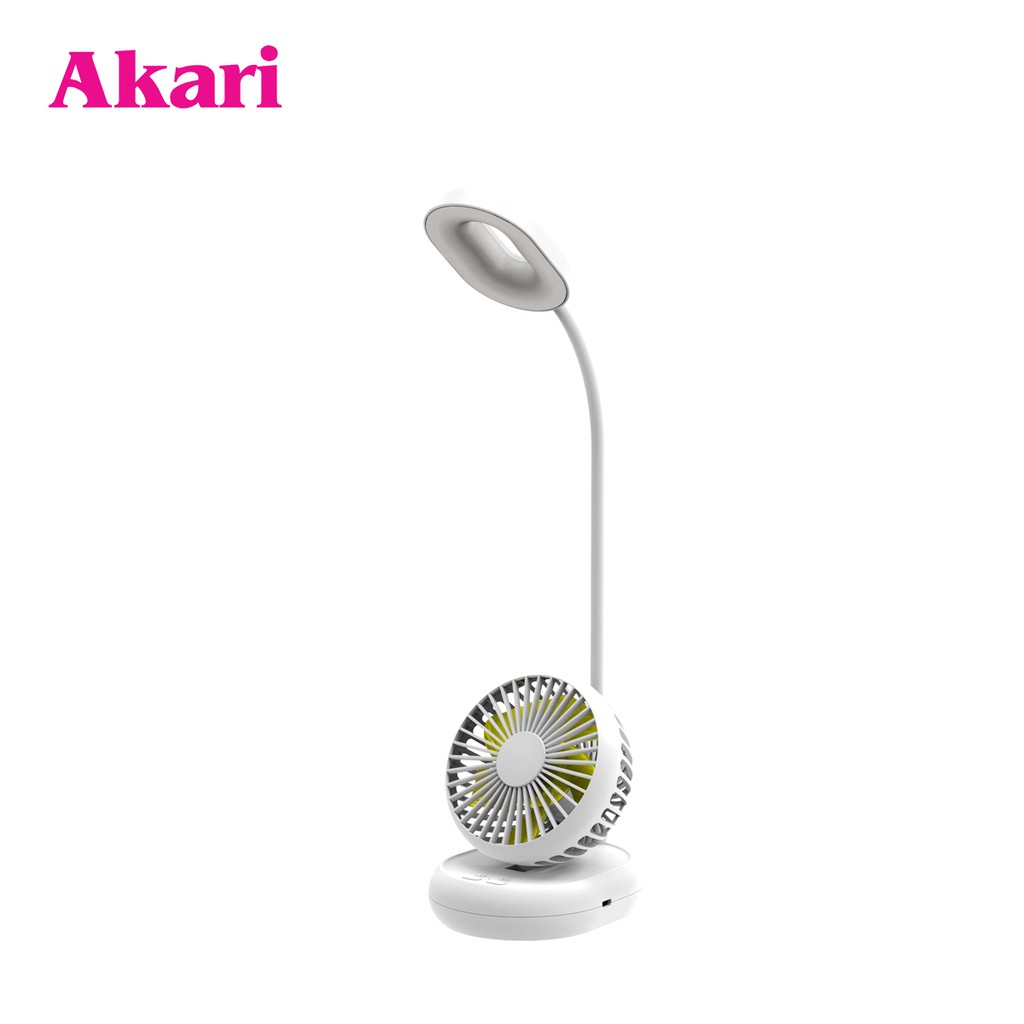 Akari 4” Rechargeable Mini LED Desk Lamp Fan ADL5032F Shopee