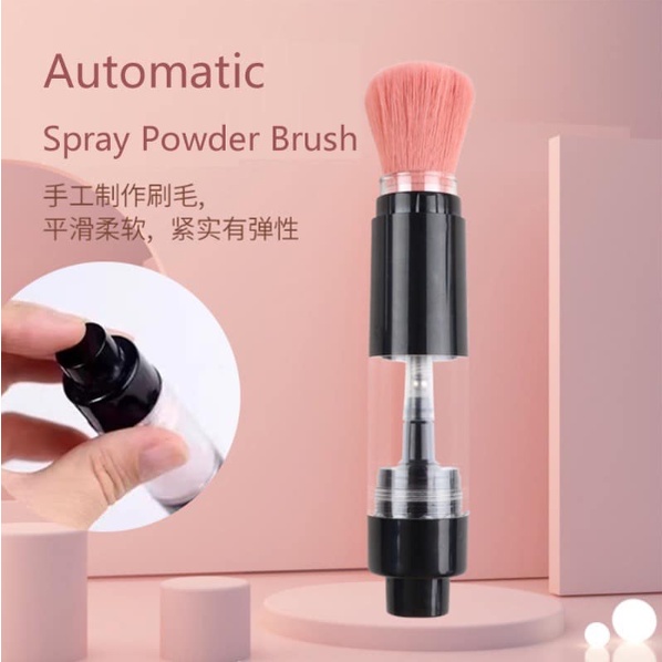 Refill Spray Pump Dispense Loose Powder Container With Brush Foundation