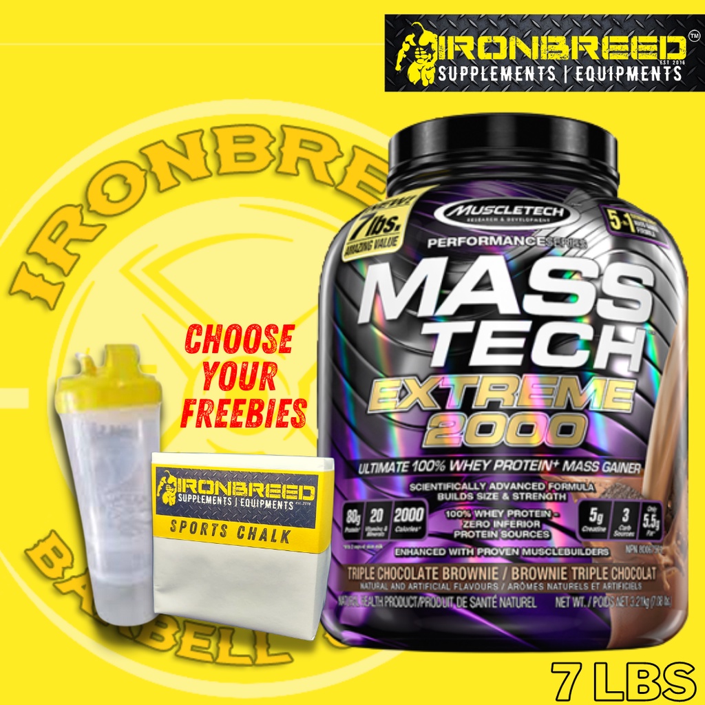 MUSCLETECH Masstech Extreme 2000 7Lbs Free Lifting Chalk & Shaker