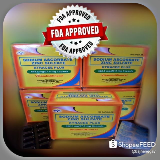 Xtracee Plus Zinc (Sodium Ascorbate Zinc Sulfate) Shopee Philippines