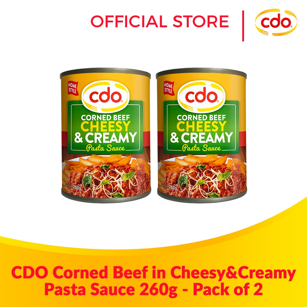 CDO Corned Beef in Cheesy & Creamy Pasta Sauce 260g Pack of 2