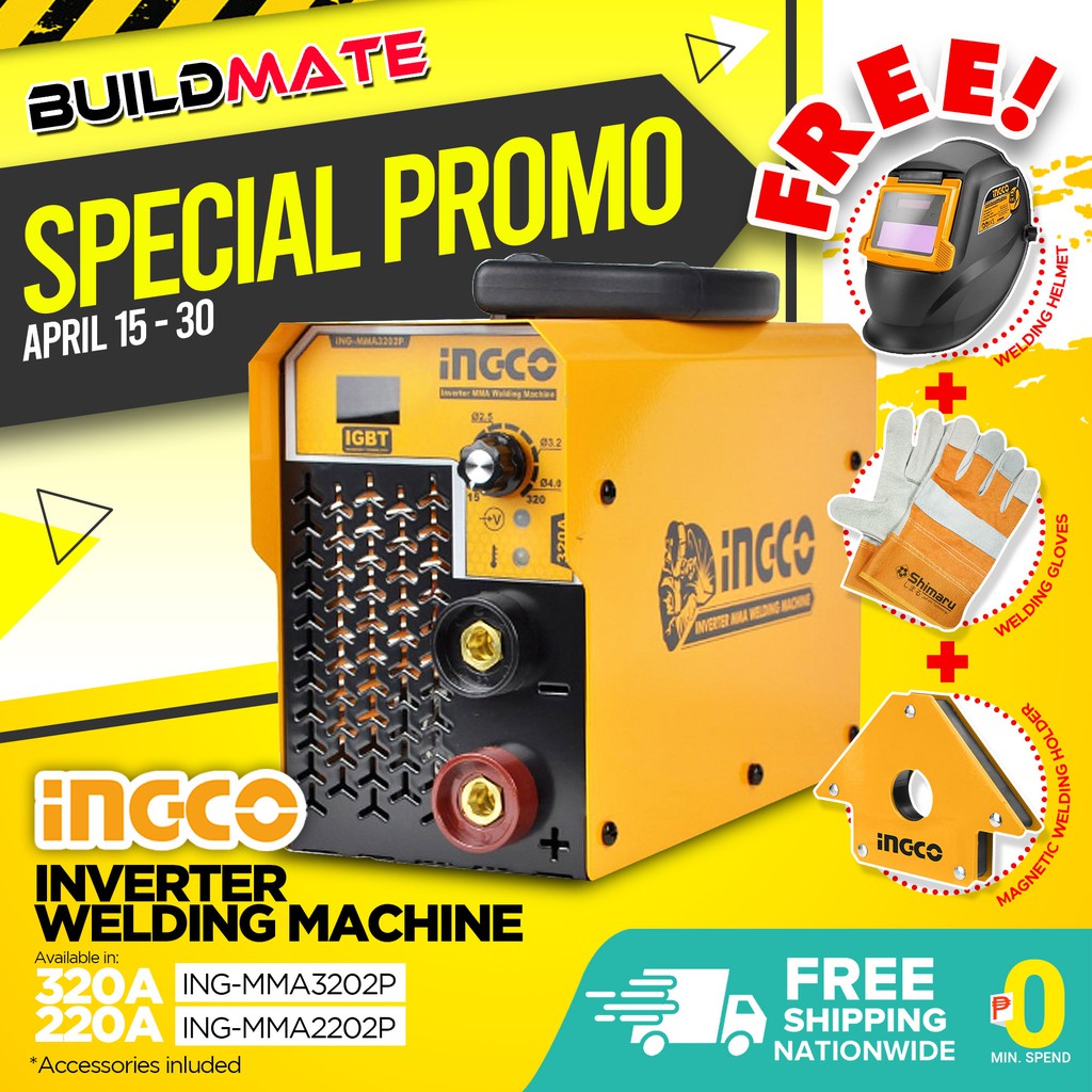 INGCO Inverter Portable Welding Machine IGBT ARC MMA + FREE Helmet