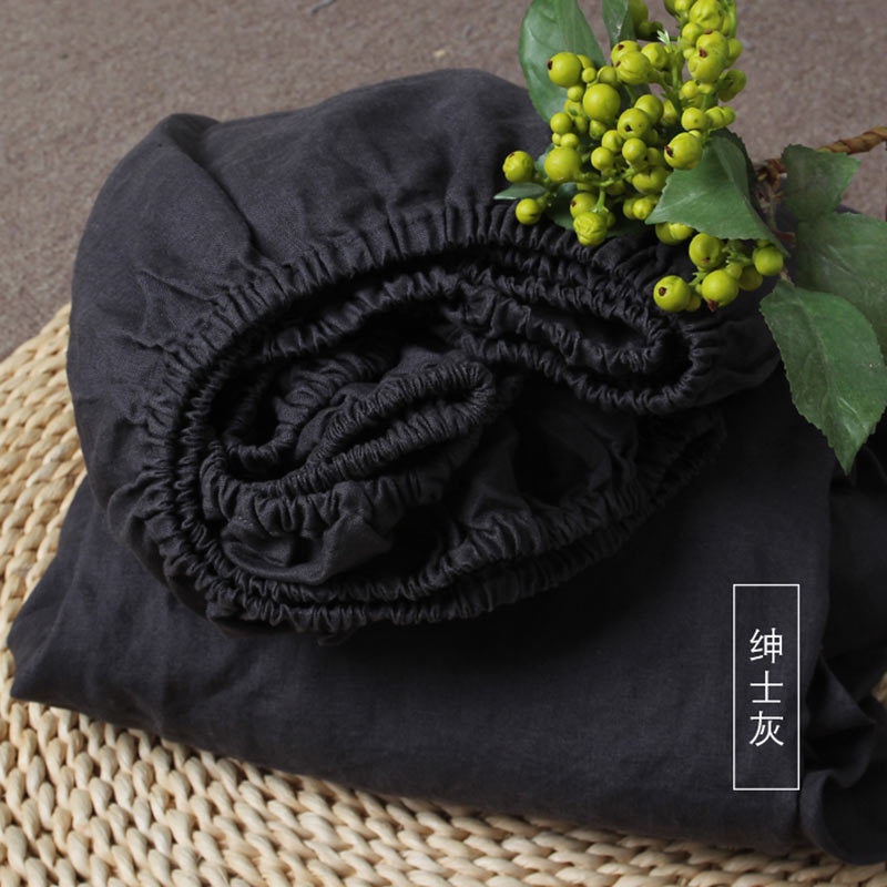 Pure Linen Sheets Depth 25cm Organic Washed Flax Sheet Softened Linen