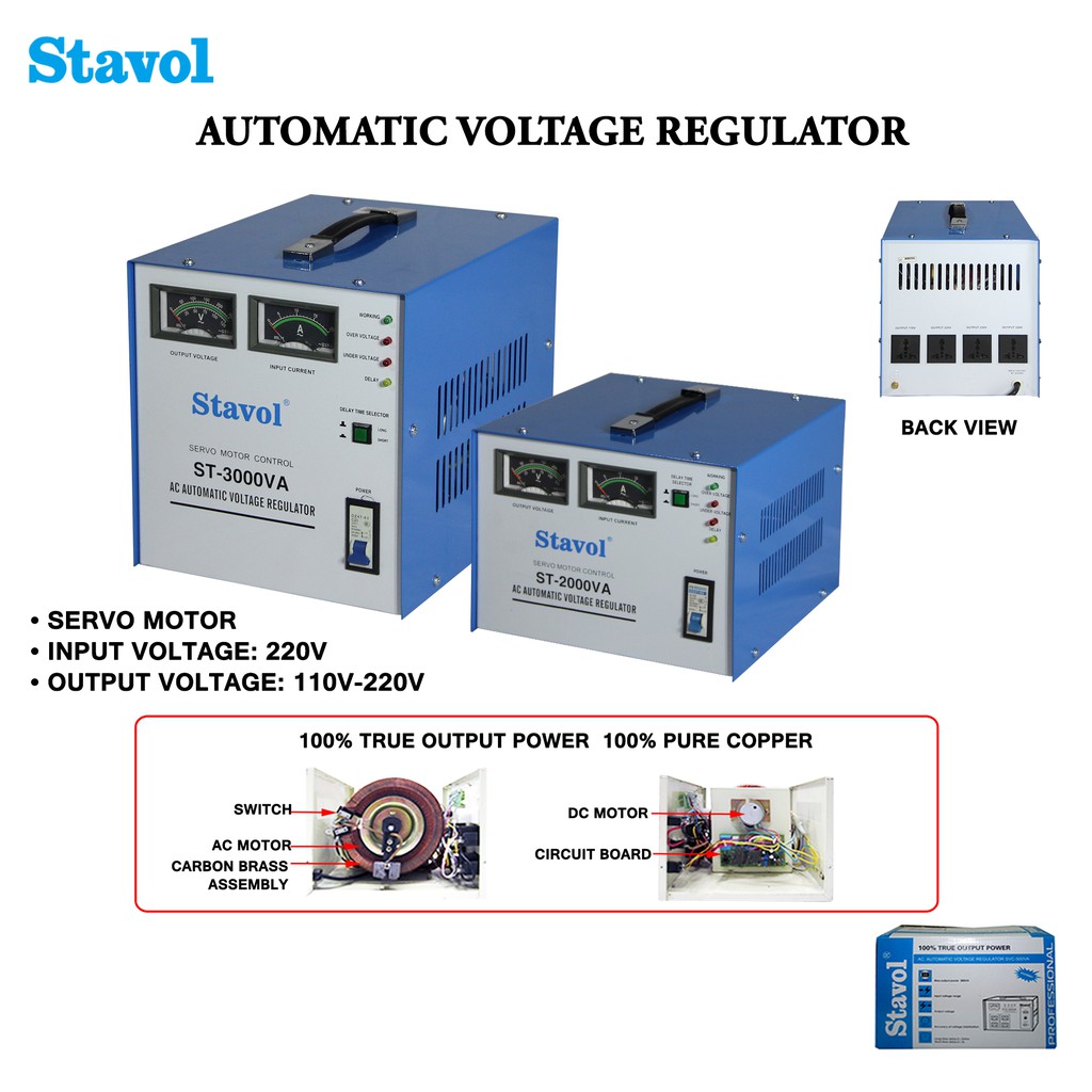 Stavol Automatic Voltage Regulator AVR 2000 Watts 3000