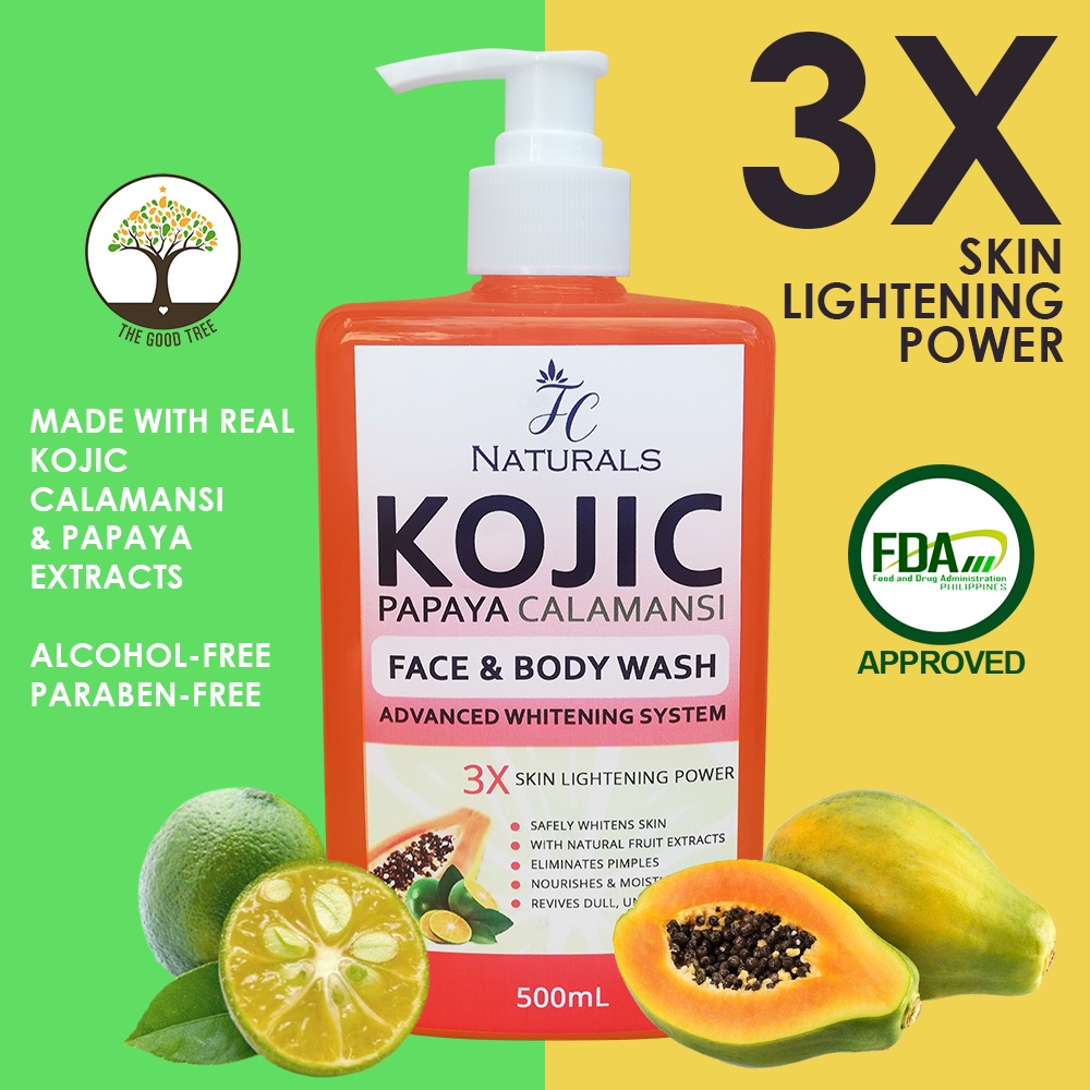 Kojic Papaya Calamansi Face & Body Wash 500mL Kojicmansi, Kojic Mansi