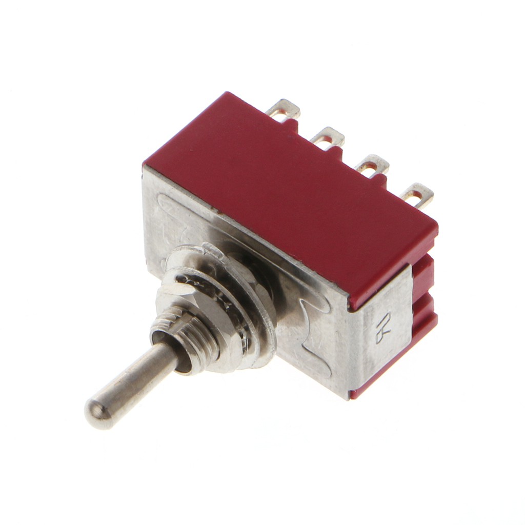 AC 250V/2A 125V/5A 12Pin On/On 2 Position 4PDT Mini Toggle Switch Red