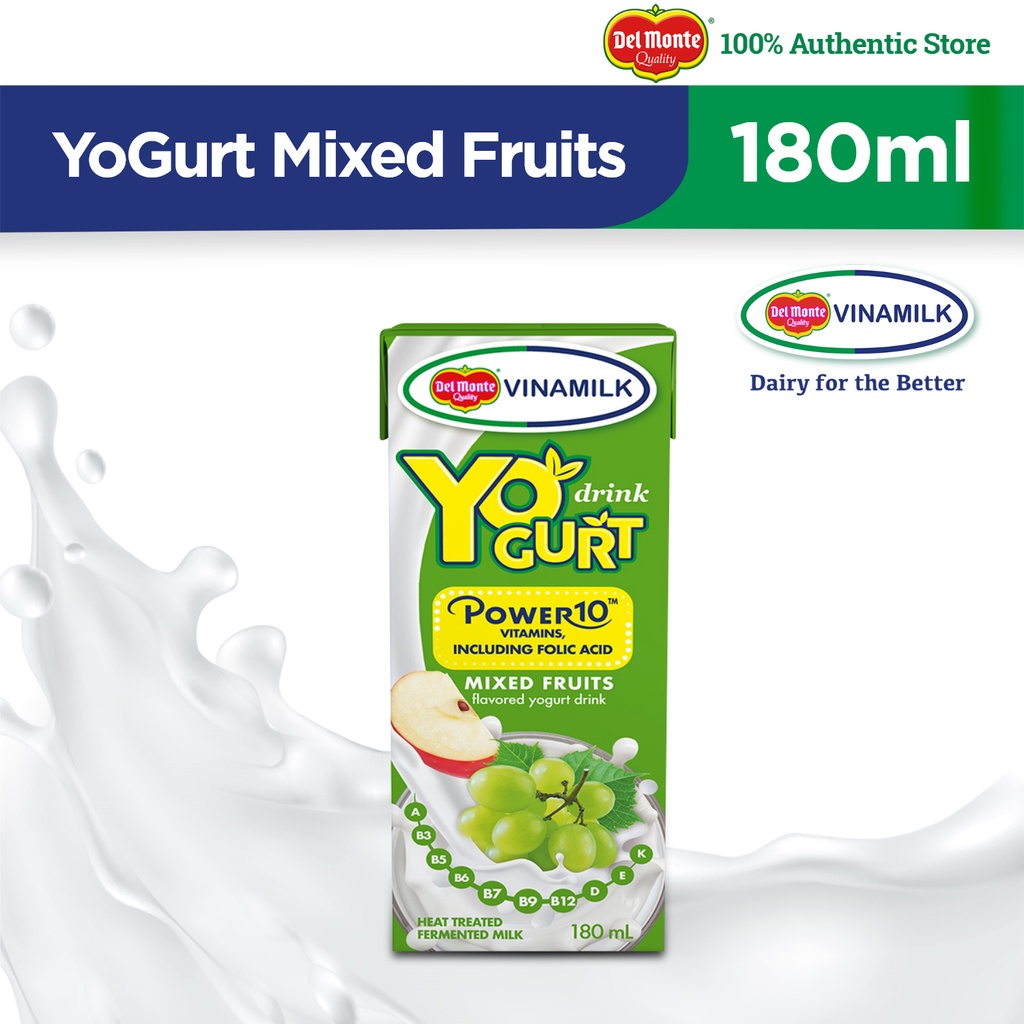 Del Monte Vinamilk YoGurt Mixed Fruits Drinkable Yogurt 180ml Shopee