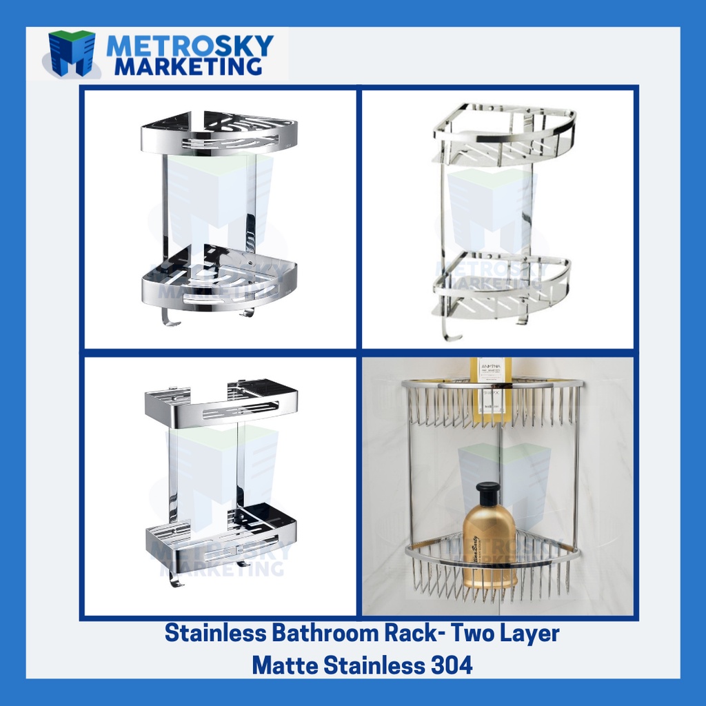 Stainless Bathroom Shelves (Two Layer) Shopee Philippines