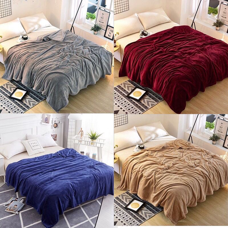 Plain Microfiber Blanket, Micro Plush Fleece Blankets (150cm x 200cm