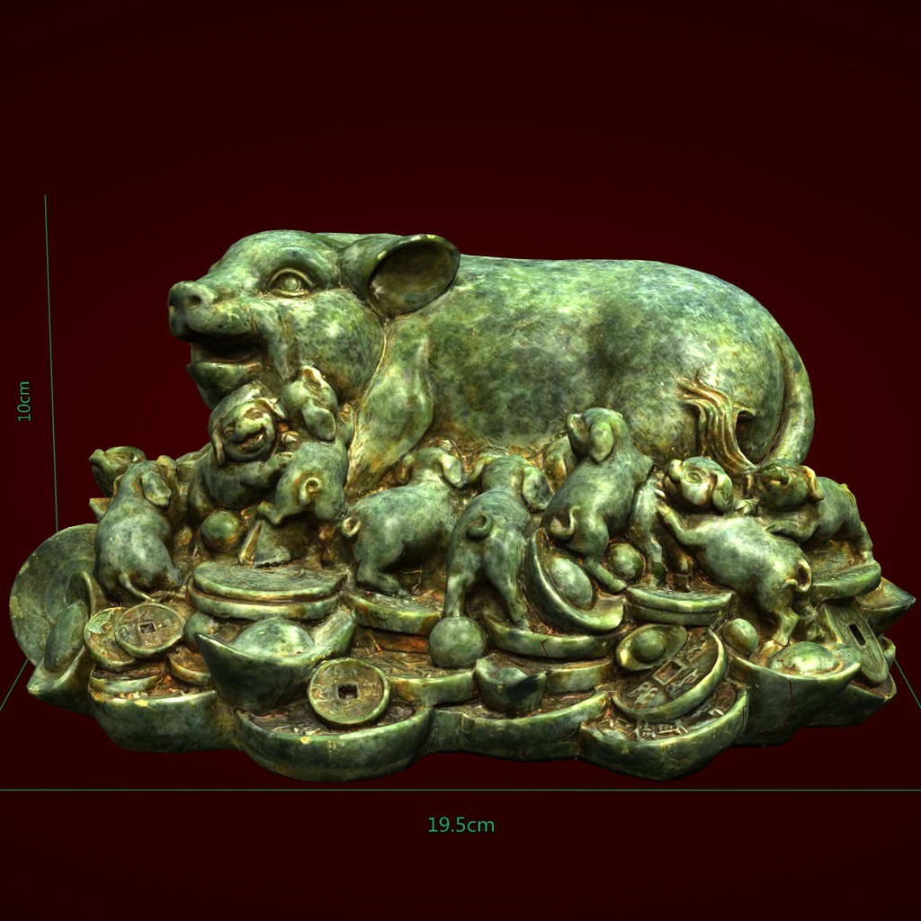 Decorative bedroom Feng shui pig statue Factory E3D CV 069