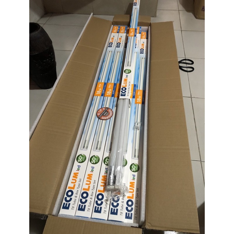 ECOLum led T8 Tube and box type set 18 watts Long Shopee Philippines