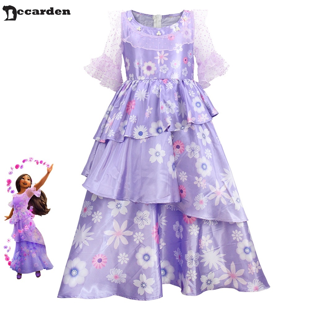 Disney Encanto Cosplay Costumes Isabella Princess Dress for Children